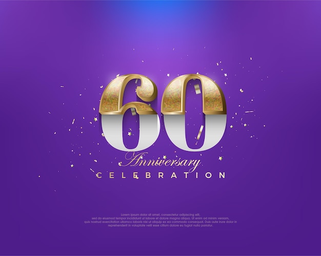 Unique classic number 60th for an anniversary celebration with a luxurious design premium vector