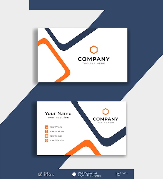 Vector unique clean business card template design