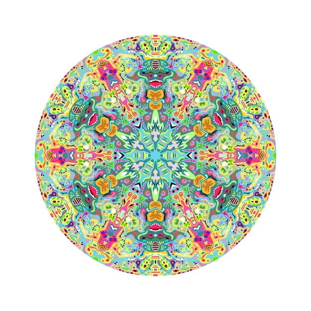 Unique colorful mandalas with monster motifs.