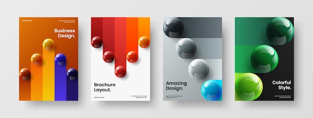 Unique company brochure vector design concept bundle