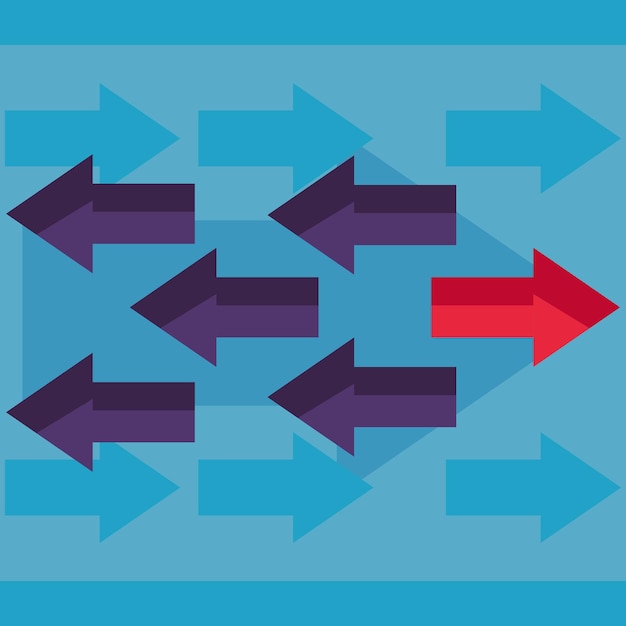 ベクトル ユニークなコンセプトの矢印