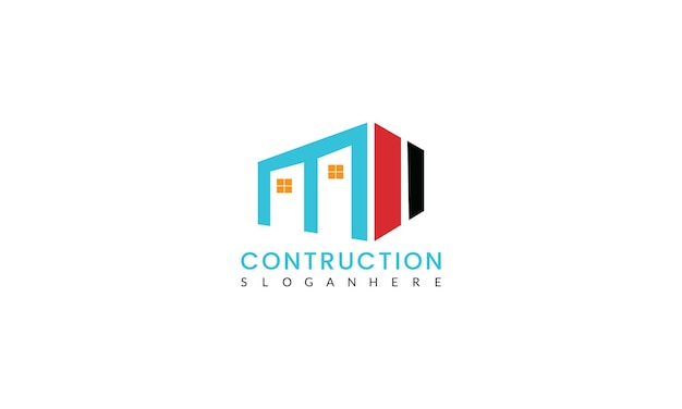 Unique Construction Company Vector Logo Design