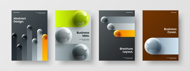 ユニークな企業パンフレットデザインベクトルテンプレートバンドル