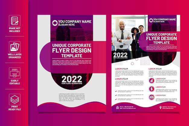 Unique corporate flyer design template