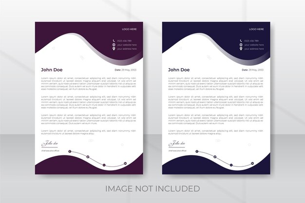 Vector unique creative business letterhead design