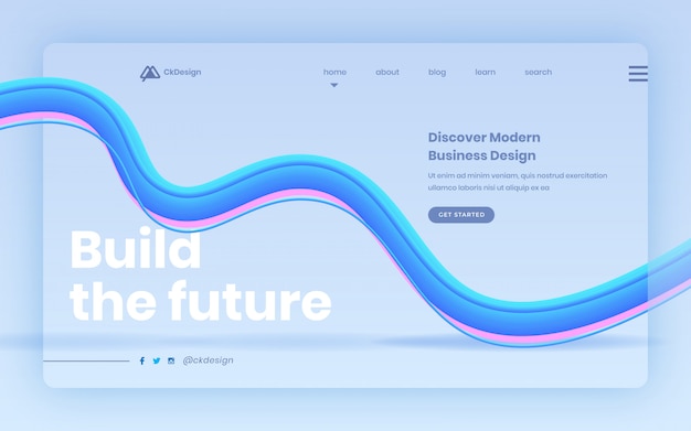 Vector unique creative landing page design template