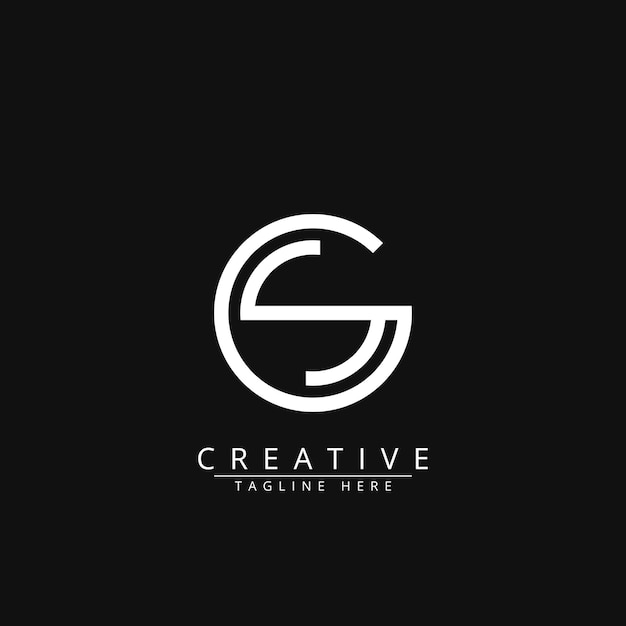 Unique creative minimal CS logo icon design in vector format with black and white color.