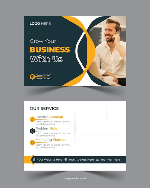 Unique amp creative postcard design template