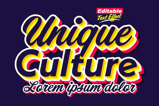 Unique culture dark red and yellow text effect