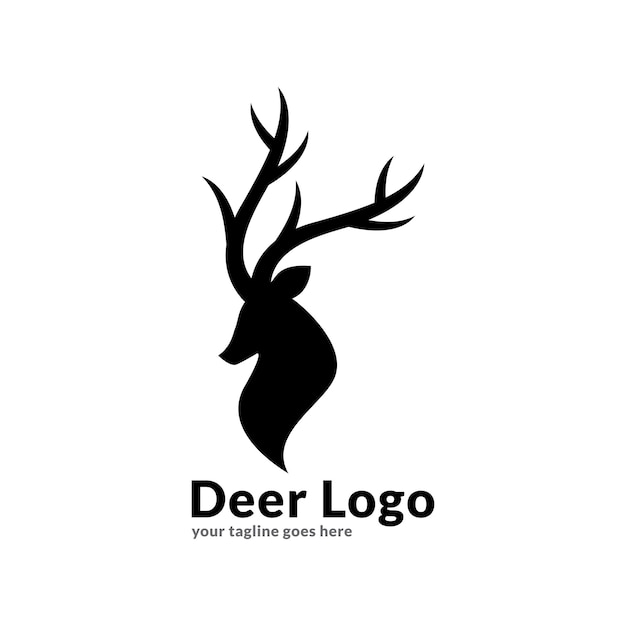 unique deer circular logo design icon, deer head circular icon, geometric deer logo concept,