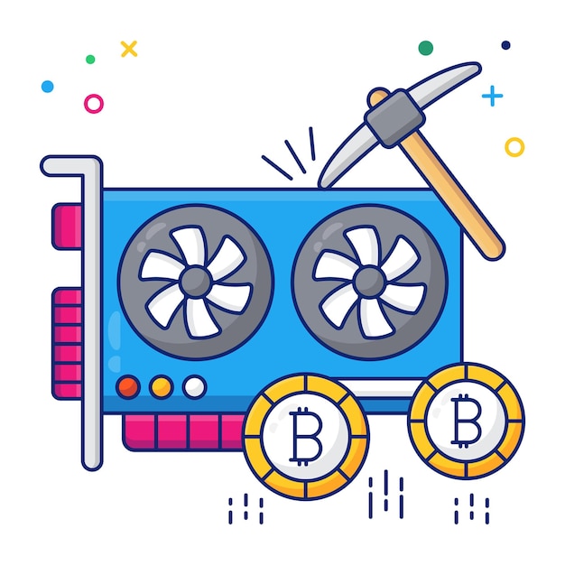 ビットコインのGPUカードのユニークなデザインのアイコン
