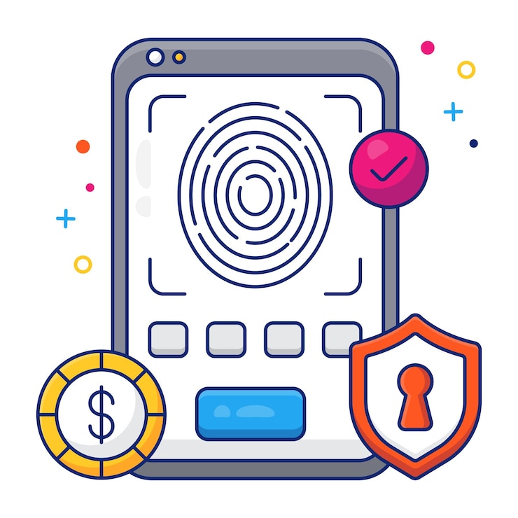 Vector unique design icon of mobile fingerprint
