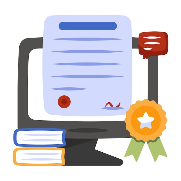 Vettore un'icona dal design unico del certificato online