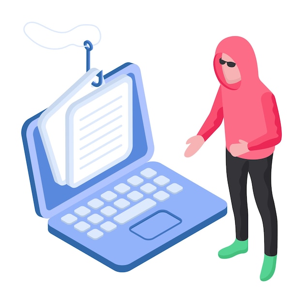 Unique design illustration of document phishing
