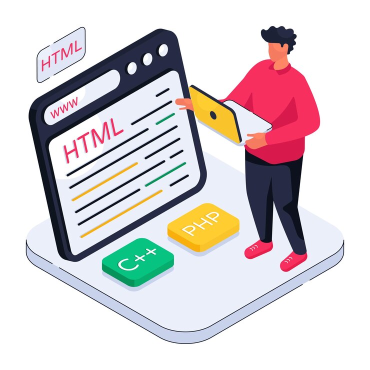 Vector unique design illustration of html website