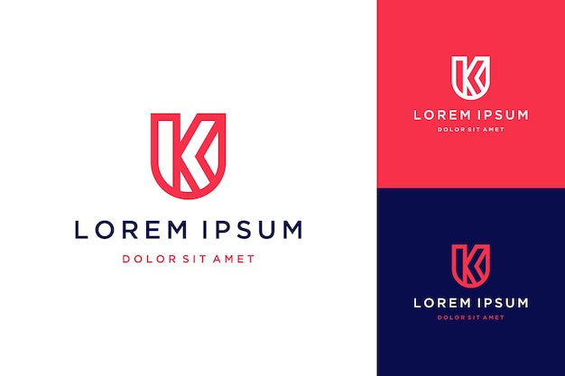 Unique design logo or monogram or initial letters KU or UK