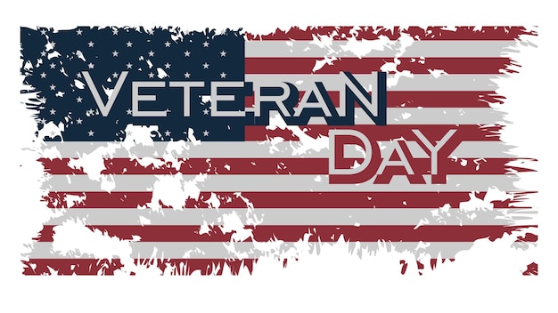 Vector unique design of usa flag grunge for national veterans day celebration and commemoration