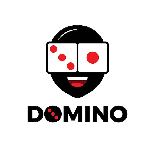 Unique domino virtual reality logo vector template