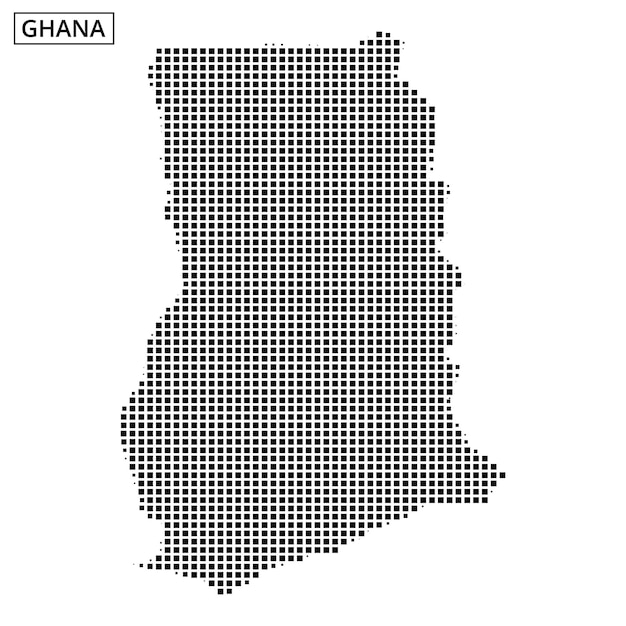unique dotted representation of the map of ghana highlighting geographical features