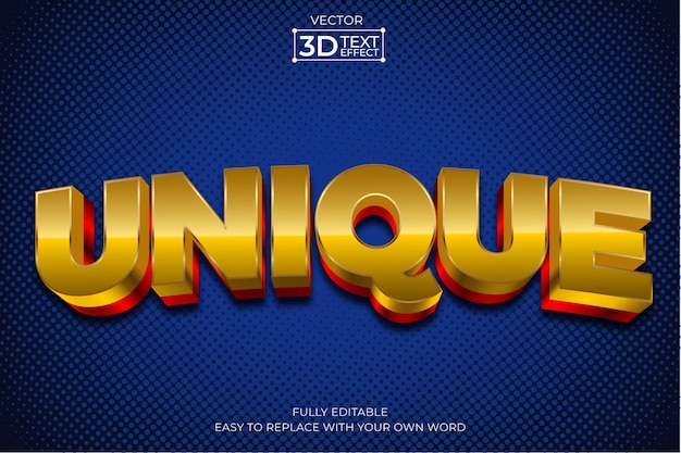Unique editable 3D Text effect