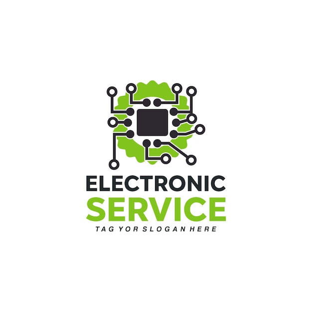 Vector unique electronic service logo vector graphic