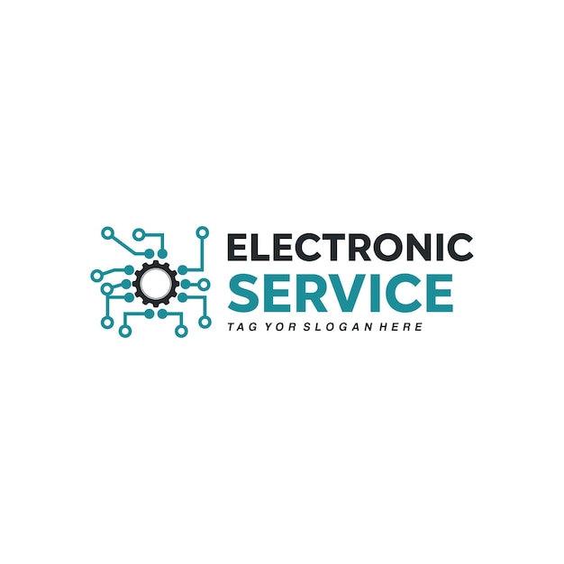 Unique electronic service logo vector graphic