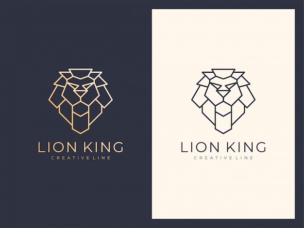 Vector unique elegant luxury line lion logo