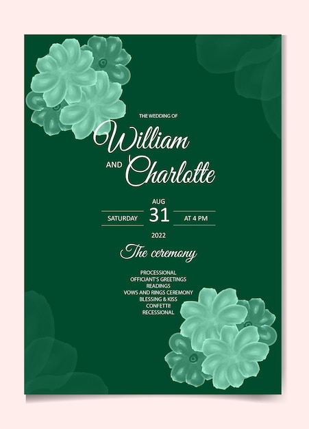 Vector unique and elegant water color invitation card