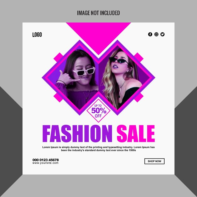 Vector unique fashion sale social media design template