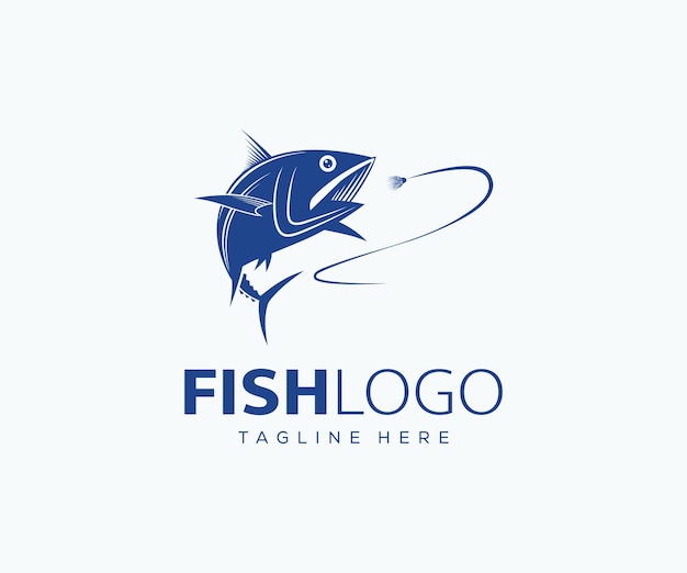 Modello di logo di pesca unico vettore icona logo di pesca memorabile