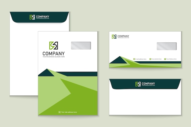 Unique flat Real estate C4 and DL envelope design template