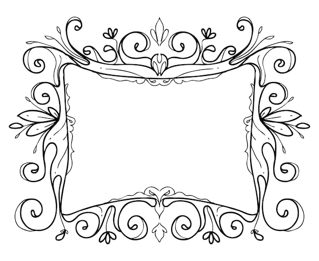 Vector unique floral frame