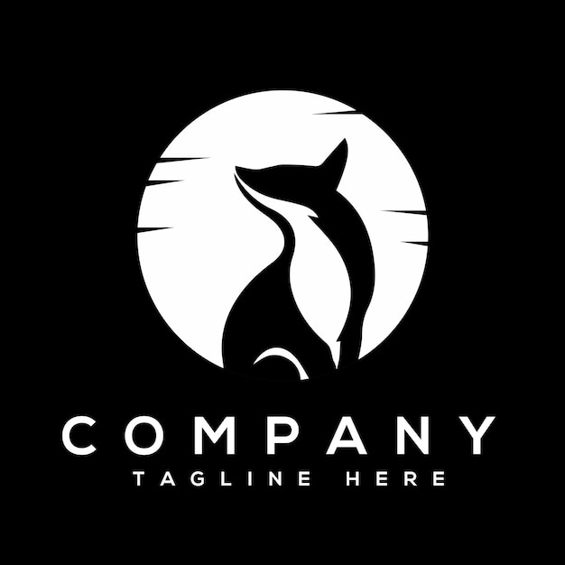 Unique fox logo design template.