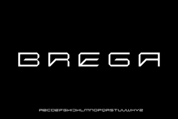 ユニークな未来的でモダンな幾何学フォント