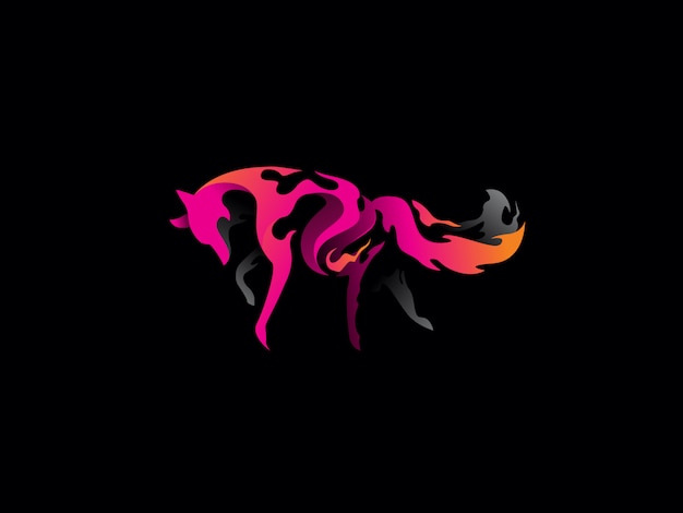 Unique gradient fox logo icon vector