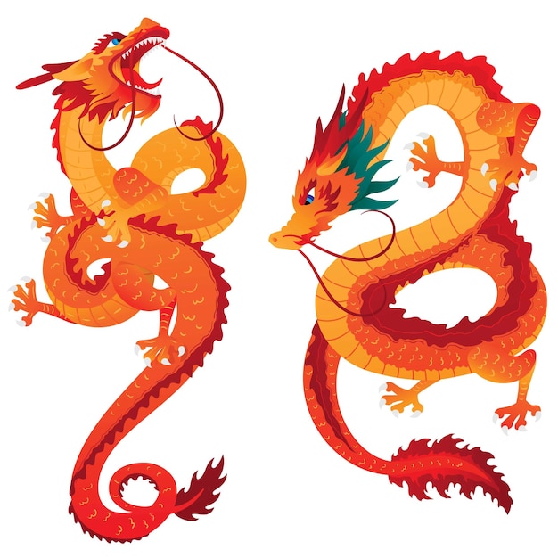 Vector unique gradients for 2024 dragon shapes in vector illustrations