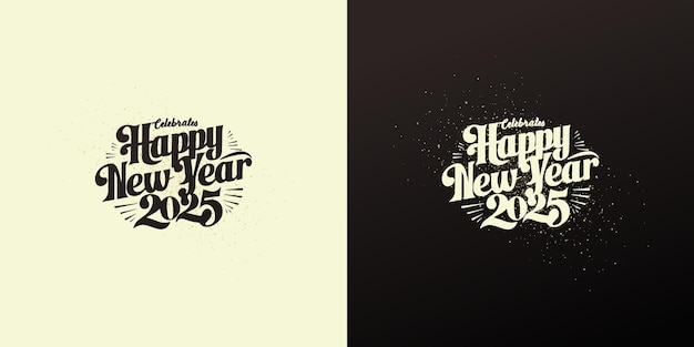 Unique happy new year 2025 vector design with numbers and elegant bold font premium vector unique and clean design