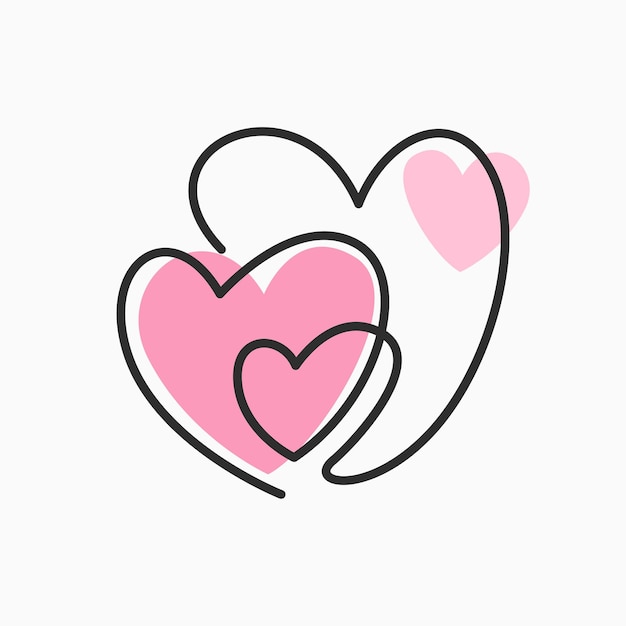 Unique heart design in line art style