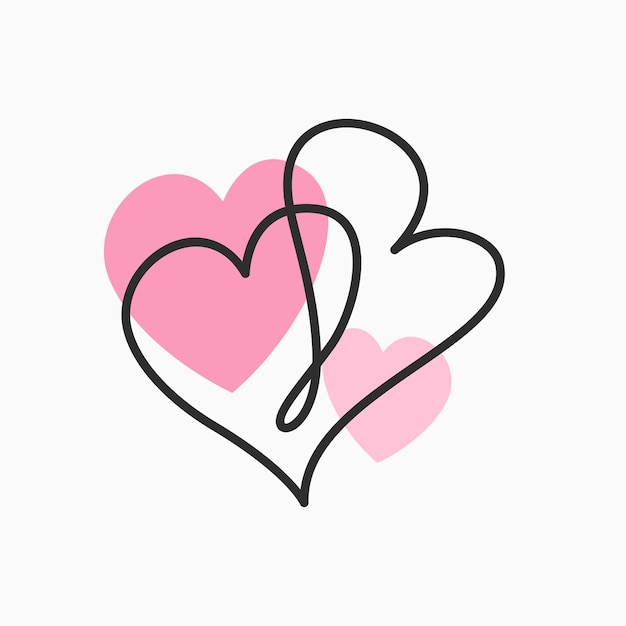 Unique heart design in line art style