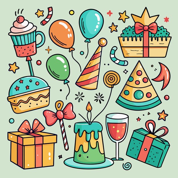 Vector unique holidays and celebrations icons set vector art