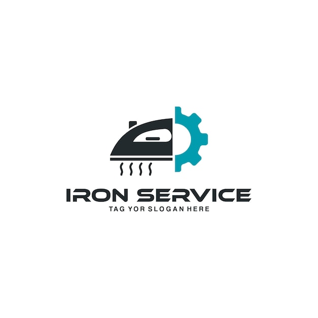 unique iron service logo vector graphic