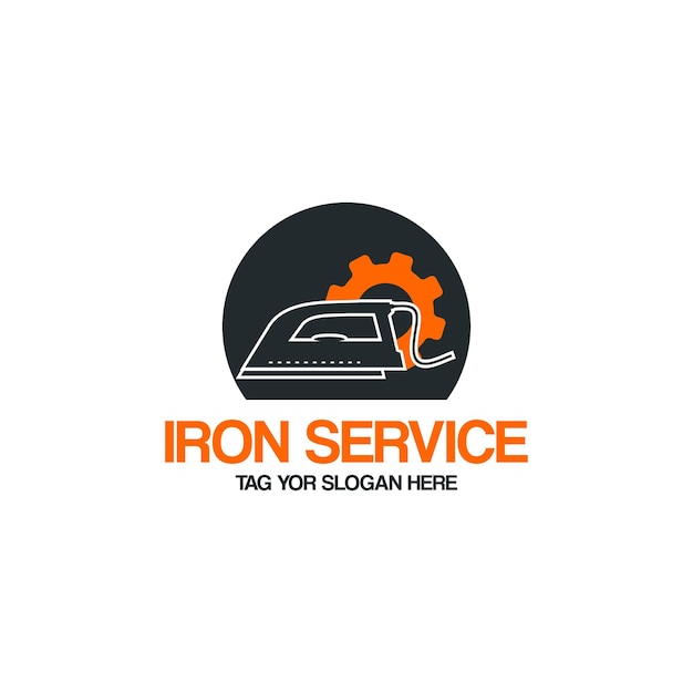 unique iron service logo vector graphic