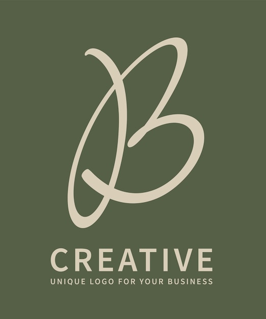 ユニークな文字 b のロゴ デザイン 高級イニシャル モノグラム クリエイティブなエレガントなデザインの文字ロゴ b