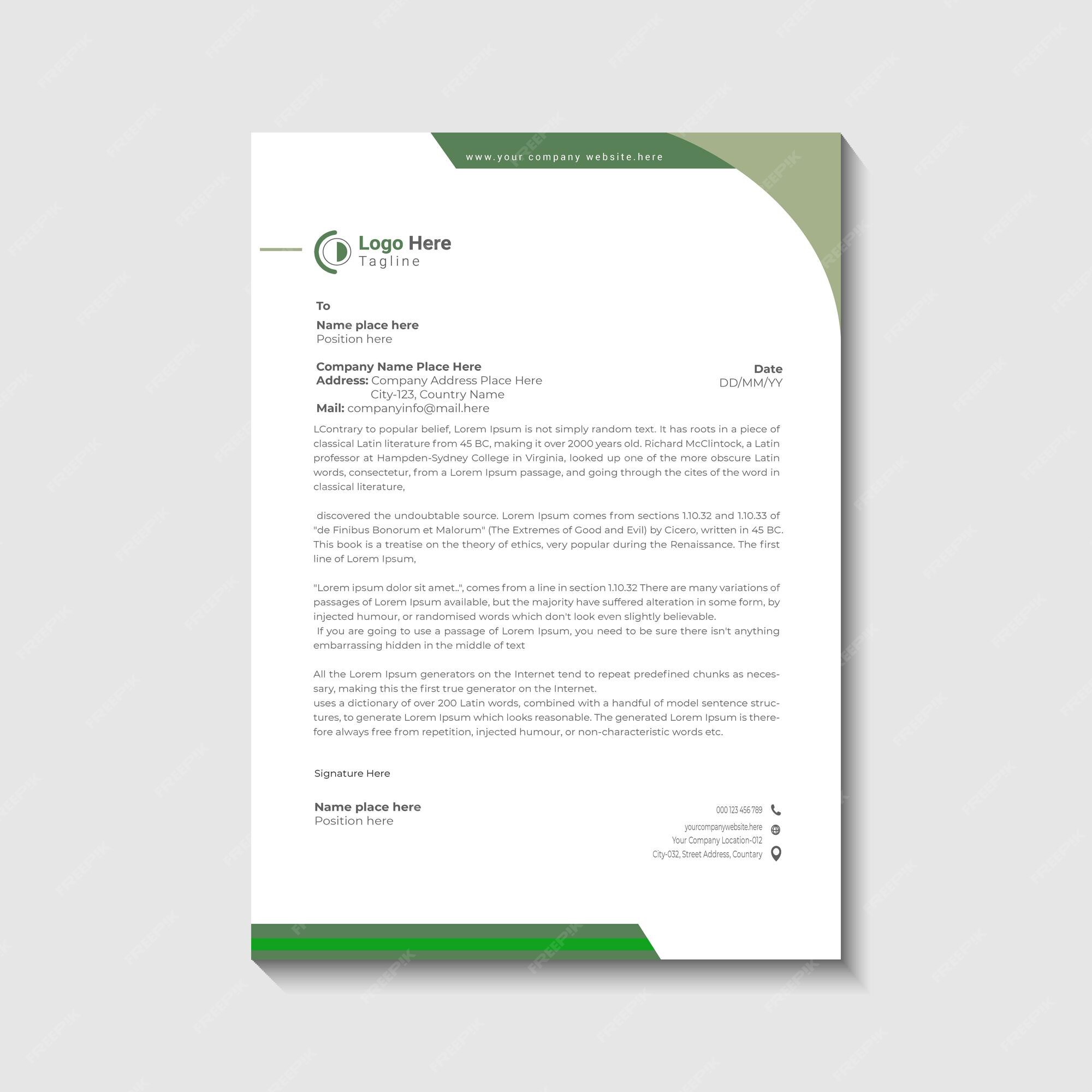 Premium Vector | Unique letterhead design