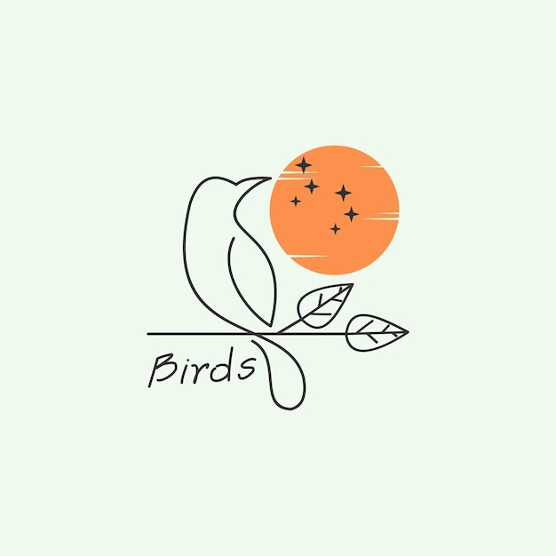 unique line art birds logo design