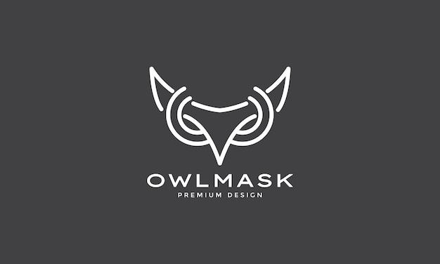 Unique lines head eye owl logo symbol vector icon design illustration graphic