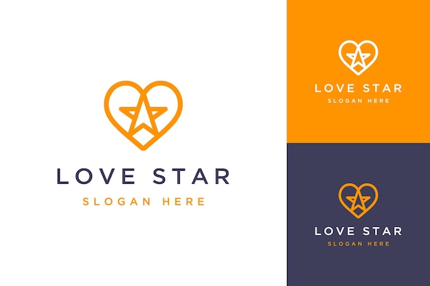 Вектор Уникальный дизайн логотипа или сердца со звездами