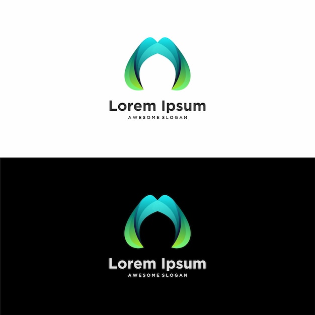 Illustrazione di design colorato gradiente logo unico