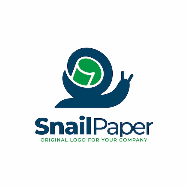 Vector unique logo, snail paper logo design.