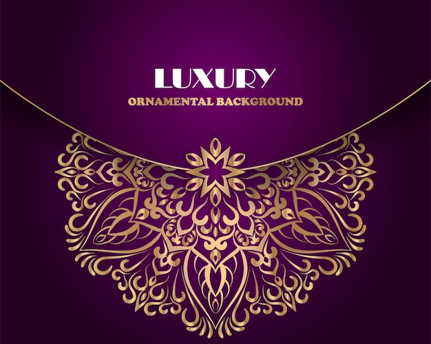 Unique and luxury mandala background in golden color for invitation and other work.